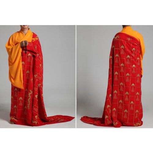 CUSTOMIZE UNISEX Thousand Buddha meditation buddhist monk embroidery dragon robe zen uniform lay cassock zuyi martial arts suits
