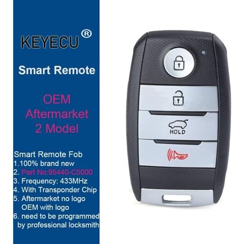 KEYECU Smart Remote Control Car Key for Kia Sorento 2015 2016 2017 2018 2019, Fob 4 Button - 433MHz - ID47 Chip - 95440-C5000