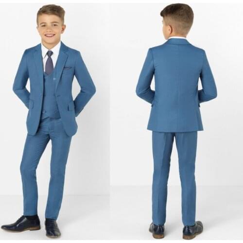 2019 New Arrival Boys' Attire Peaked Lapel Kids Suits Custom Made Clothing Set 3 Pieces Prom Suits (Jacket+Pants+Tie+Vest) 024