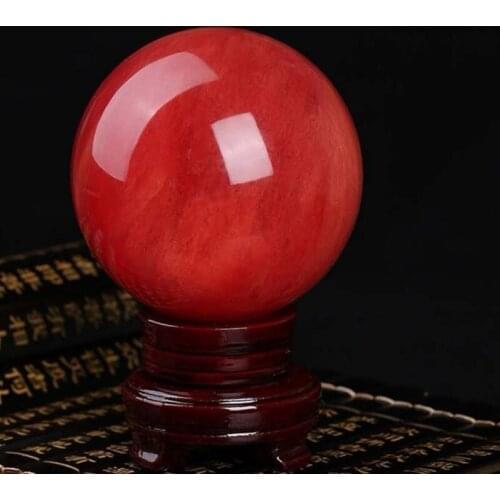 Red smelting crystal ball gemstones stones and minerals quartz healing sphere feng shui modern home decor