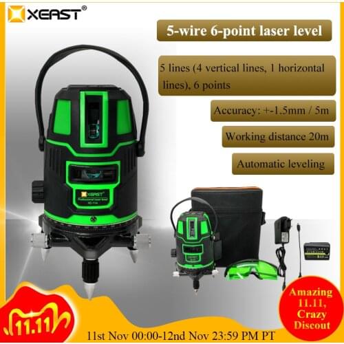 Fast delivery 5 Lines 6 Points Laser Level Automatic Self Leveling 360 Horizontal Vertical Line Outdoor Construction