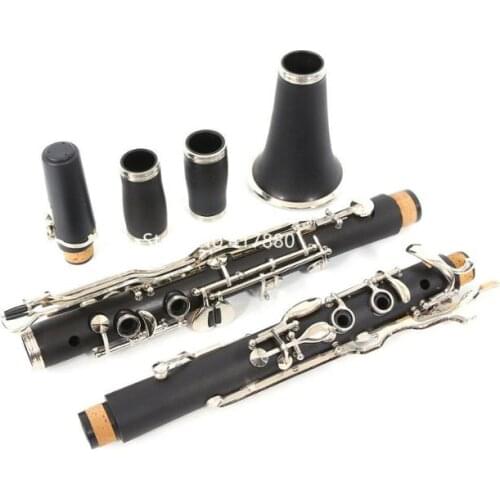 Hot Selling clarinet G key Nickel plated Ebony Wood or Bakelite 17 keys Good sound Professional Musical Instrument with Case
