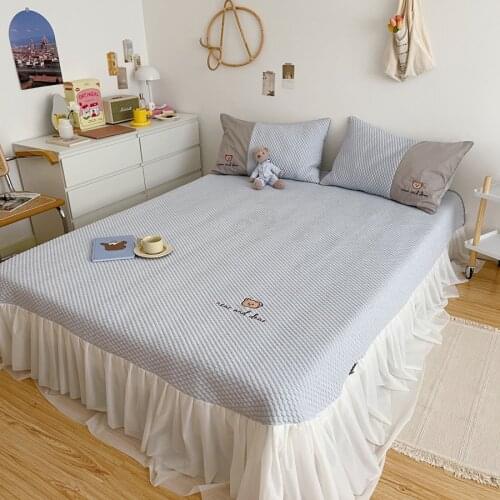 Bed skirt summer mat bedding three-piece fresh and cool air conditioning mat 1.8m bed sheet pillowcase