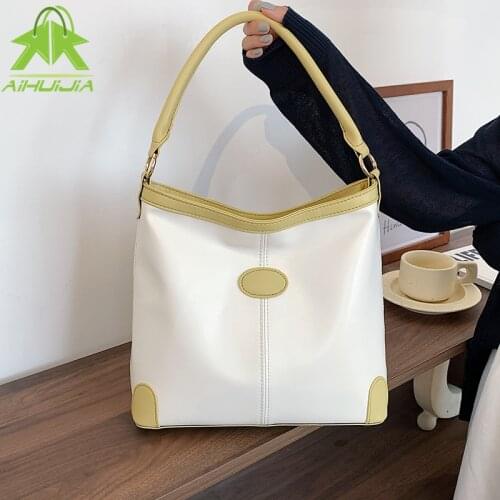 Fashion Simple Trend Ladies Crossbody Bag Casual Color Contrast Shoulder Messenger Bag 2021 High-quality Leather Zipper Handbags