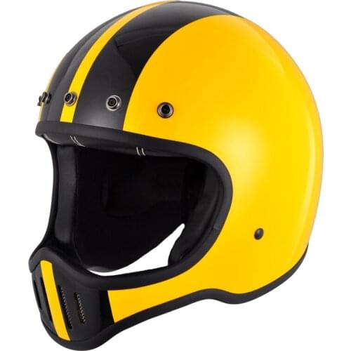 TTandCO Motorcycle Helmet Retro Fiberglass Motocross Helmet casco moto Motorbike Full Face cascos para moto DOT Certification