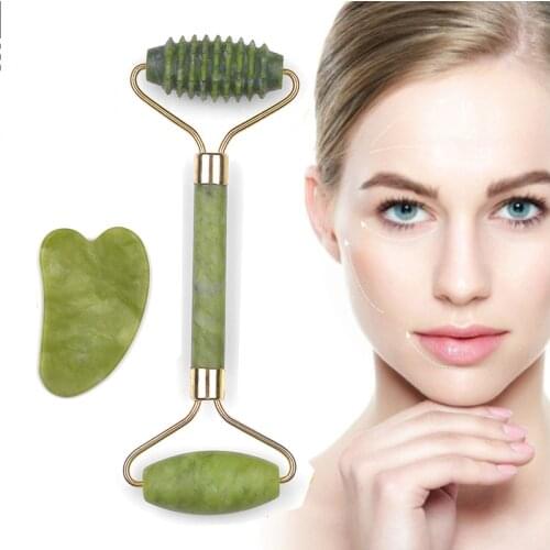 Natural Face Gua Sha Massager Jade Roller Scraper Facial Skin Care Tools Rolle Massage Microniddle Facial Cleanser Face Care