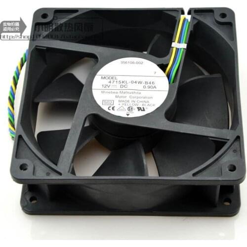 NMB-MAT 12038 120mm x 120mm x 38mm 4715KL-04W-B46 PWM Cooler Cooling Fan 12V 0.90A 4Wire 4Pin Connector
