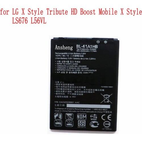 100% NEW Original BL-41A1H BL-41A1HB 2100mAh Battery for LG X Style Tribute HD Boost Mobile X Style LS676 L56VL Mobile Phone
