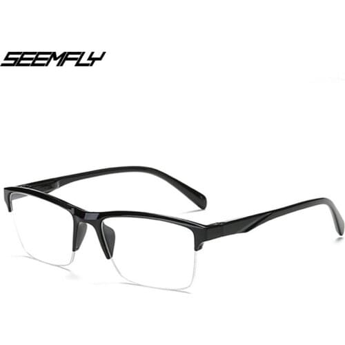 Seemfly Ultralight Square Half Frame Reading Glasses Presbyopic Eyeglasses Men Women +0.25 0.5 0.75 1 1.25 1.5 1.75 2 2.25 2.5 3