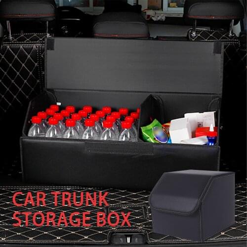 Car Trunk Organizer Storage Box PU Leather Auto Organizer Bag Folding Trunk Storage Pocket For Vehicle Sedan SUV Car Accessories