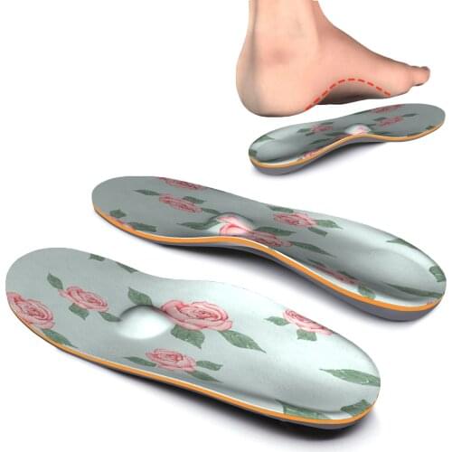 Flower Pattern EVA Orthotic Comfort Insoles for Heel, Arch and Ball of Foot with Arch Support Ease Foot Pain