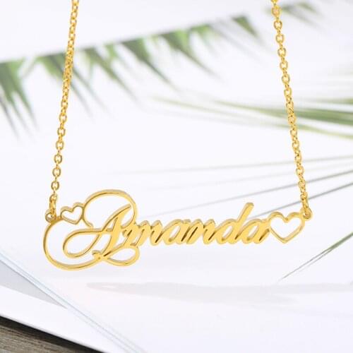 Personalized Name Necklace Custom Name Necklace Custom Love Necklaces Stainless Steel Jewelry Customized Gift for Women Girls
