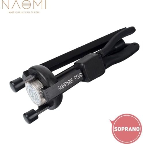 NAOMI Portable Folding Soprano Saxophone Bracket Tripod Standing Metal Leg Detachable Saxophone Foldable Design