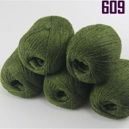 Sale New 5 X50g Balls High Quality 100% pure cashmere luxury warm soft hand knitting Yarn 233-609-5 Dark Olive