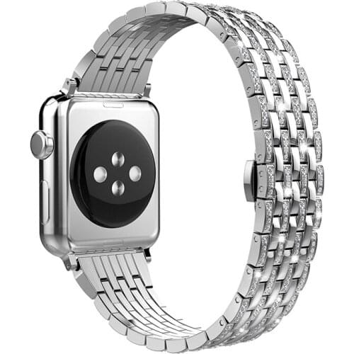 Stainless steel strap for Apple watch 5/4/3/2/1 band 40mm 38mm 42mm 44mm iwatch band 38 mm 40 mm Diamond bracelet watchband