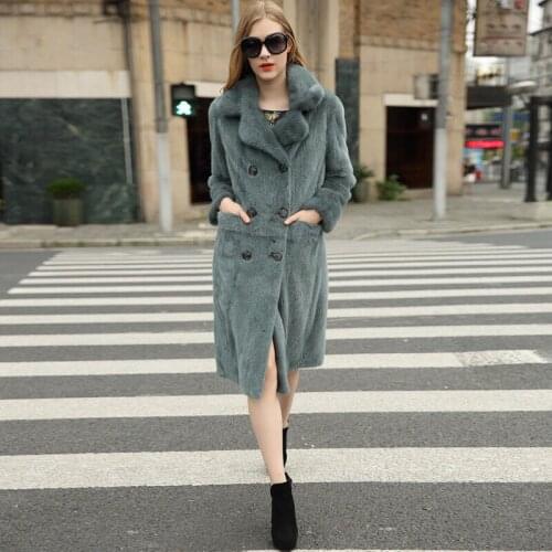 2021 Brand luxury women natural mink fur jacket long style with sashes elegant lady high quality Imported winter fur coat