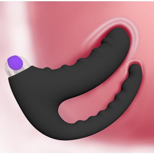 USB Rechargeable 2in1 Double Head Vibrator Female Vagina Clitoral Stimulator Dildo Orgasm Masturbation Prostate Massager Sex Sho