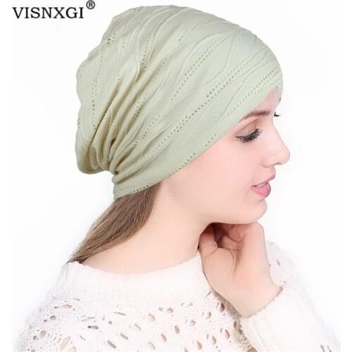 VISNXGI Cotton Beanies Hip Hop Knitted Hat Womens Winter Warm Casual Acrylic Slouchy Hat Crochet Ski Beanie Hat Soft Baggy Men