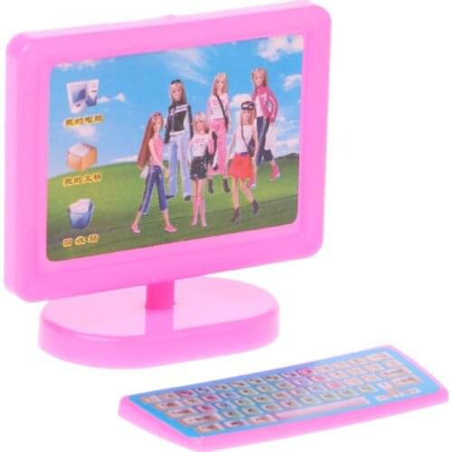 1 set Modern Computer Dollhouse Miniature Furniture For Doll Kid Toy 30cm Dolls Accessories Girl Gift