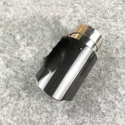 1 Piece Top Quality Glossy Carbon Fiber Car Back System Exhaust Pipe For Universal Muffler Single Exhaust Tip