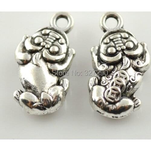 20pcs Ancient Silver Color Alloy Pixiu Charms 10x28mm Pocket Size Pendant For Jewelry Making Lovely DIY Findings
