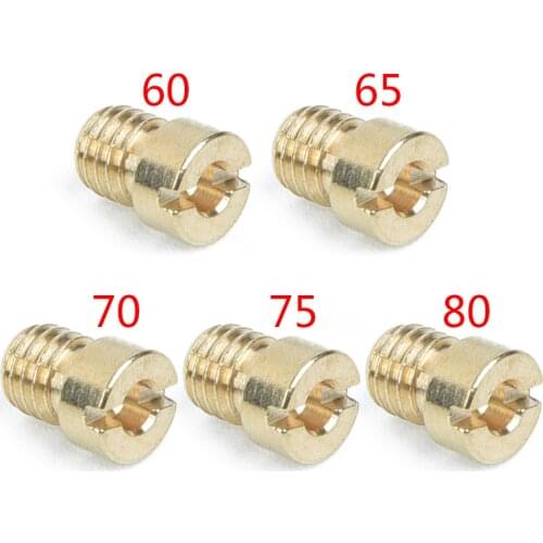 5pcs/set Vehicle Racing Carb Carburetor Jets #60 65 70 75 80 Replacement Accessories For 50cc 60 80cc Motorized Bicycle