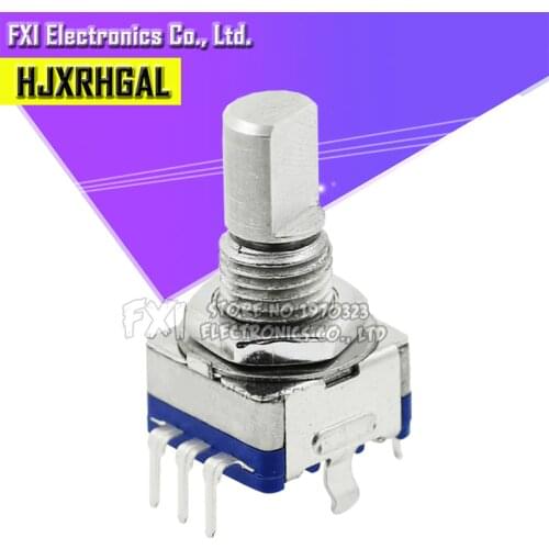 5PCS Half axis rotary encoder, handle length 15mm code switch/ EC11 / digital potentiometer with switch 5Pin
