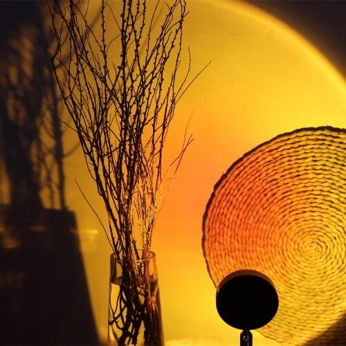 Atmosphere Led Night Light Rainbow Sunset Projector Lamp for Home Coffe shop Background Wall Decoration USB Operate Table Lamp