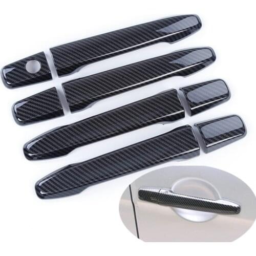 FOR CITROEN C4 AIRCROSS 2012-2017 AIR CROSS CHROME CARBON FIBER DOOR HANDLE COVERS SIDE TRIM CAPS CAR STYLING ACCESSORIES