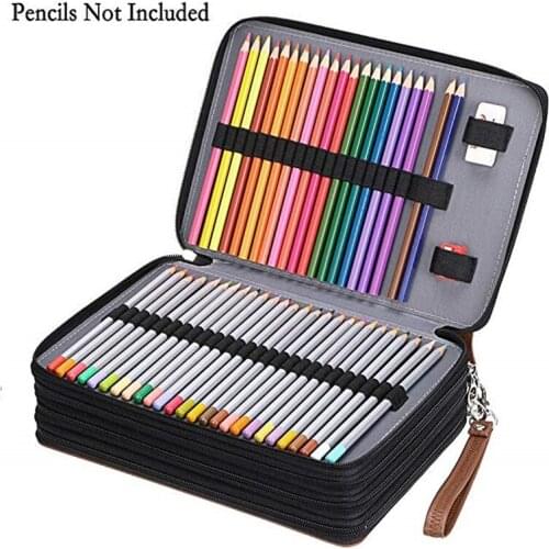 Multifunction 200 Holes Pen Box Pencil Case for Drawing Painting Art Marker Pen Super capacity Pencil Case School Stationery Bag