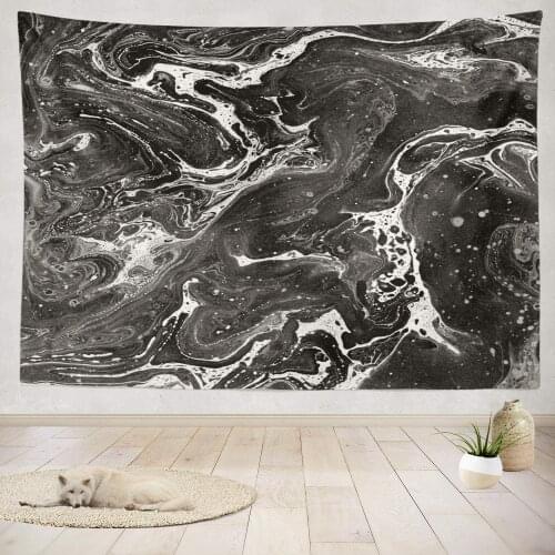 Black And White Marble Wall Hanging Tapestry Bedroom Living Room Dorm House Decoration Table Cloth Blanket Aesthetic Tapestrys