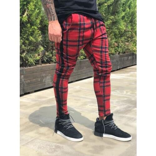 CINESSD Men's Checked Trousers