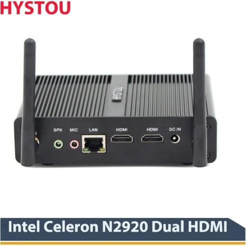 Cheaper Mini PC Celeron N2920 Quad Core Dual HDMI 5 USB Ports 1 LAN support 1 DDR3 slot wifi small size computer