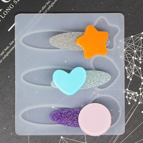 DIY Crafts Resin Silicone Epoxy Mold Hair Clip Barrette Mould Crystal Epoxy Resin Making Tool
