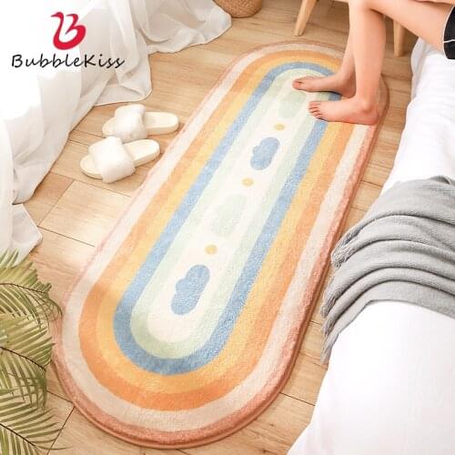 Bubble Kiss Lamb Wool Oval Long Carpet Soft And Warm Children’s Room Bedside Area Rugs Thicken Home Sofa Decor Feet Mats 2021New