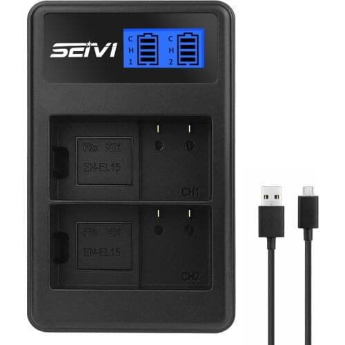 EN-EL15 EN15 Battery Charger with USB cable for Nikon 1 V1 Z6 Z7 D600 D610 D750 D800 D810 D810A Cameras Replace MH-25