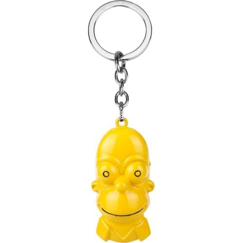 Classic Comic Anime Jewelry Keychain Cartoon Figure Toy Bart Simpson Pendants trinket Key chains Car Keyrings Woman Man Kid Gift
