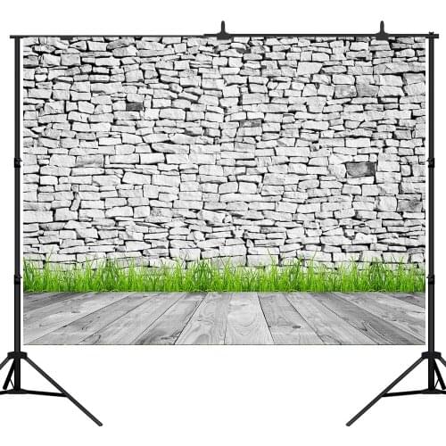 Lyavshi Stone wall Grass Wood floor Photography Backgrounds Photographic Backdrops For Photo Studio
