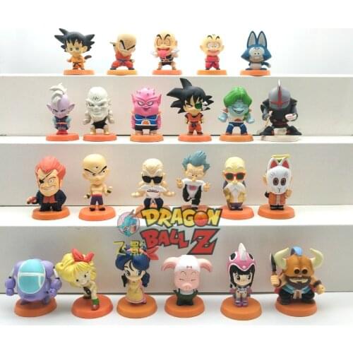 Dragon Ball Space Craft Son Goku Son Gohan Piccolo with Big Head Mini Cute Action Figure Model Toys