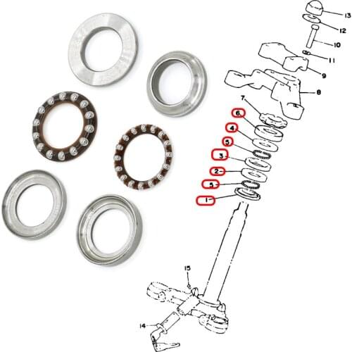 Headstock Steering Bearings For Yamaha RD125 RD200 RD250 RD350 RD400 Head Neck Stem