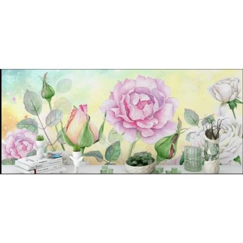 Custom photo mural 3d wallpaper Retro minimalist watercolor flowers home decor living room wallpaper for walls 3 d