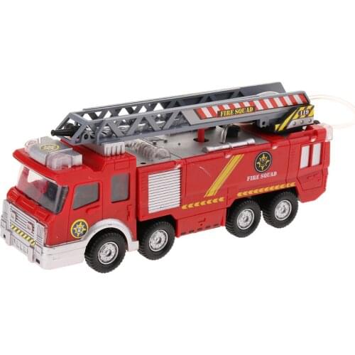 9 Inch Fire Truck with Bump and Go Action sprays Real Water with Lights and Sirens