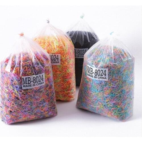 3000Pcs/Pack Candy Color Disposable Mini Elastic Rubber Bands for Girl Silicone Gum Kid Children Hair Accessories Scrunchy