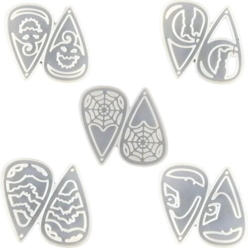 DIY Halloween Earrings Silicone Mold Jewelry Pendants Crystal Epoxy Resin Casting Mold Crafts