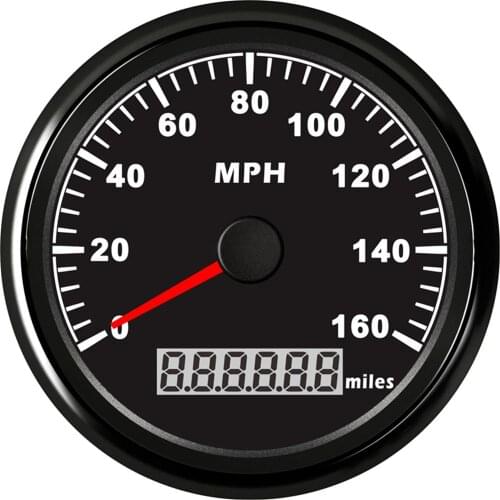1pc 85mm Black GPS Speedometers 0-160MPH Speed Milometers 9-32V Speed Indicators Use for Auto with Red Backlight and Antenna