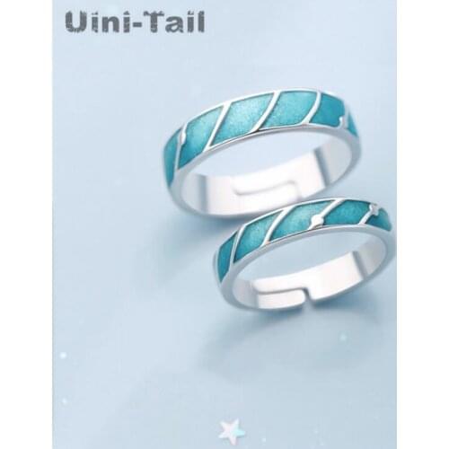 Uini-Tail Hot Sale New 925 Sterling Silver Original Meteor Shower Couple Opening Ring Fashion Sweet Romantic Girl Jewelry ED832