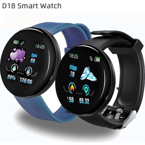 D18 Smart Watch Men Women Blood Pressure Bluetooth Smartwatch Sport Tracker Pedometer Smart Watches Wristbands For Android IOS