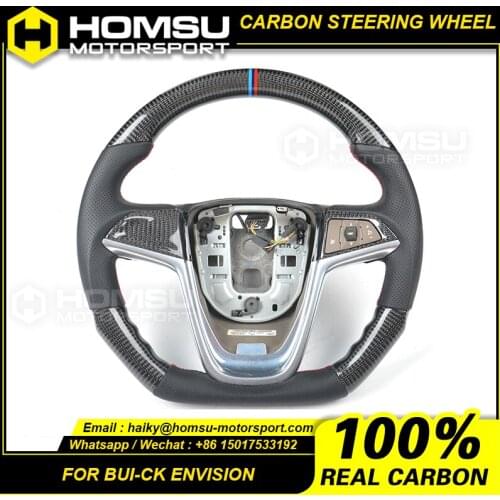 Universal customized avaible car alcantar led carbon fiber steering wheel ball for buick envision 2016