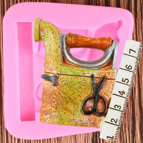 Vintage Scissors Iron Ruler Silicone Mold Candy Polymer Clay Mould Fondant Cake Decorating Tools Chocolate Gumpaste Moulds