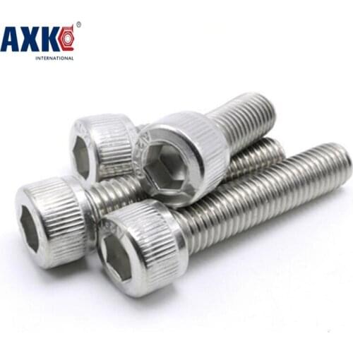 Axk 2pc Din912 M8 X 45 50 55 60 65 70 75 80 Screw Stainless Steel A2 Hexagon Hex Socket Head Cap Screws